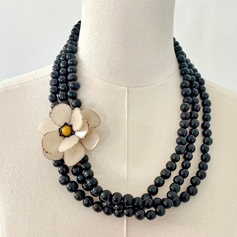 TAGUA FLOWER Acai Necklace Handmade Tagua colorful unique statement jewelry boho | Poshmark