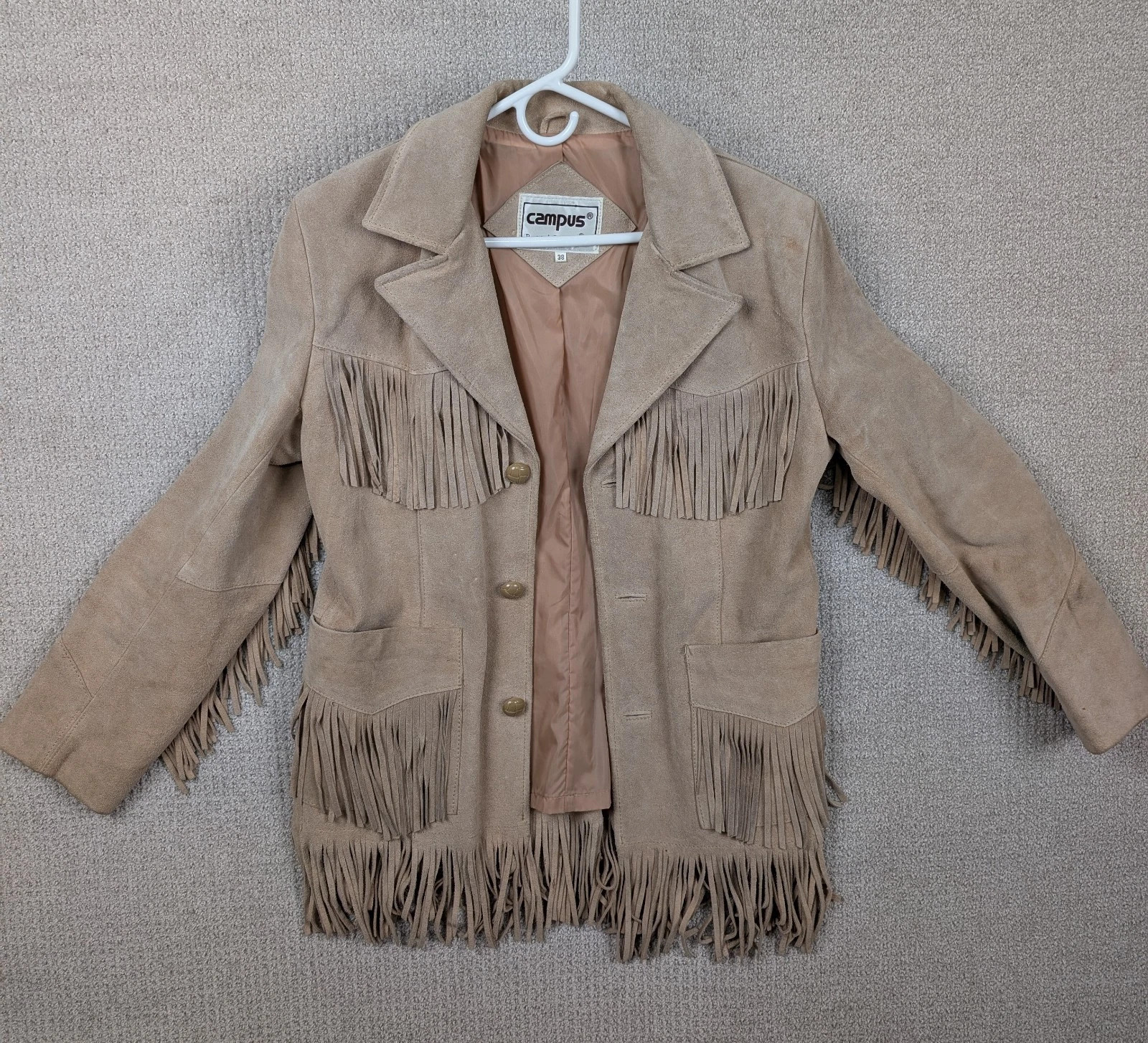 Vintage 70s Campus Rugged Country Mens 38 Tan Suede Fringe Jacket Western Cowboy | eBay | eBay US