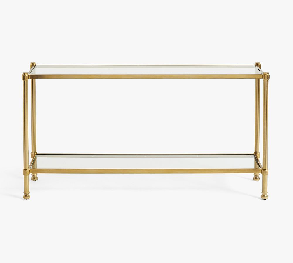 Everson Glass Console Table, Antique Brass | Pottery Barn (US)