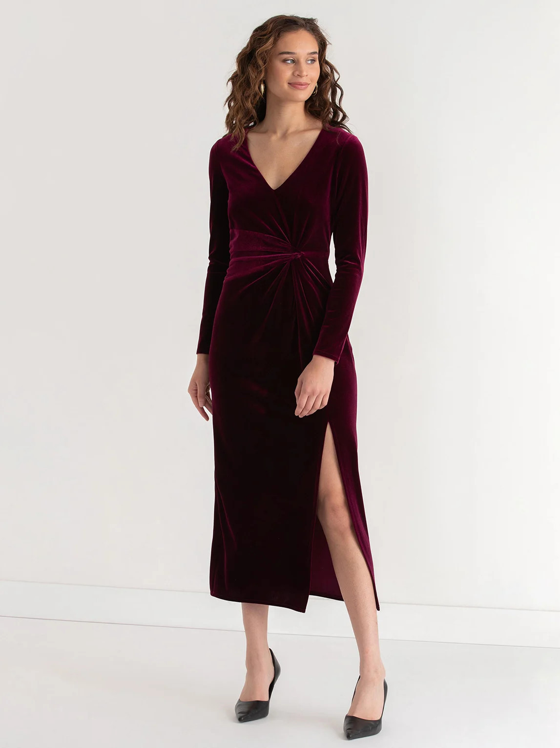 Velvet Drape Waist Dress | Rickis | Ricki's
