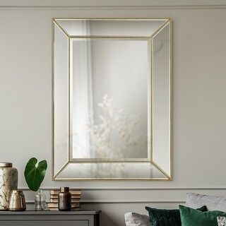 Renwil Delano Gold Beaded Rectangular Frame Wall Mirror - Large | Bed Bath & Beyond