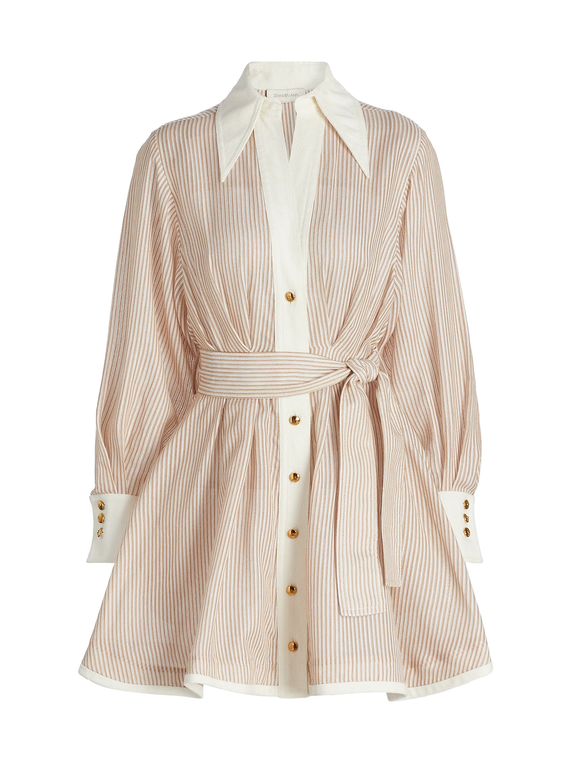 Hypnotic Tuck Striped Poplin Mini Shirtdress | Saks Fifth Avenue