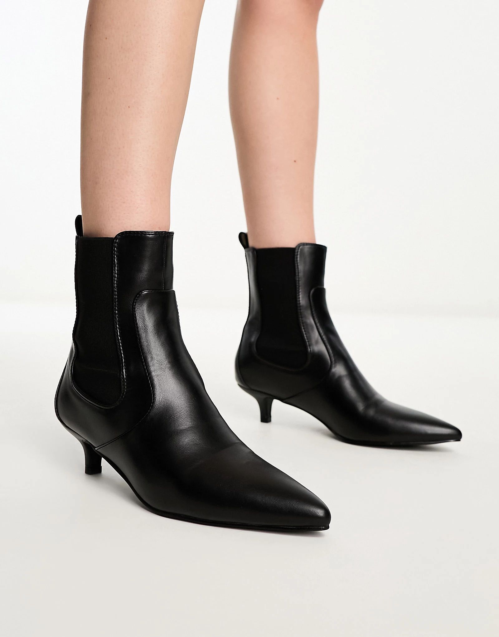 RAID Cedar kitten heeled ankle boot in black | ASOS (Global)