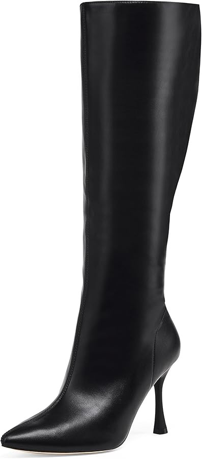 GENSHUO Knee High Heel Boots for Women Elegant Pointed Toe Stiletto Boots Trendy Side Zipper Wome... | Amazon (US)
