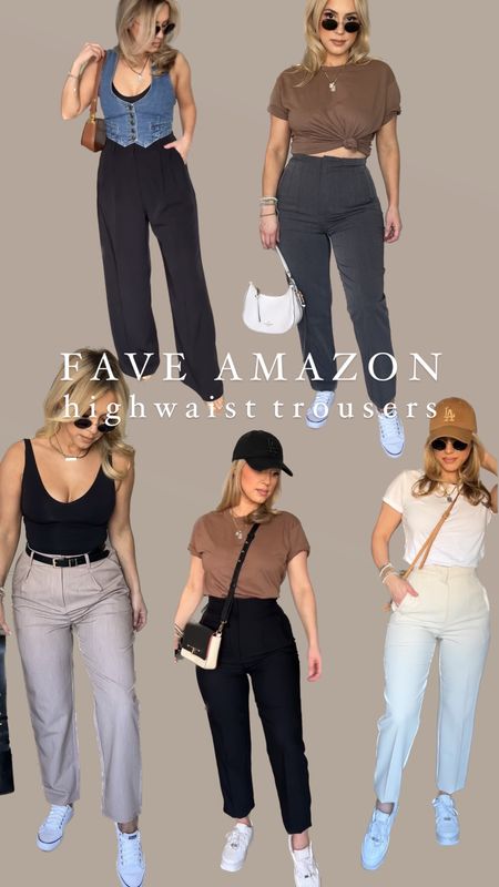 A round up of my favorite Amazon high-waisted ankle length Trousers! I’m wearing a medium in all of them. #LTKunder50 

#LTKstyletip #LTKworkwear