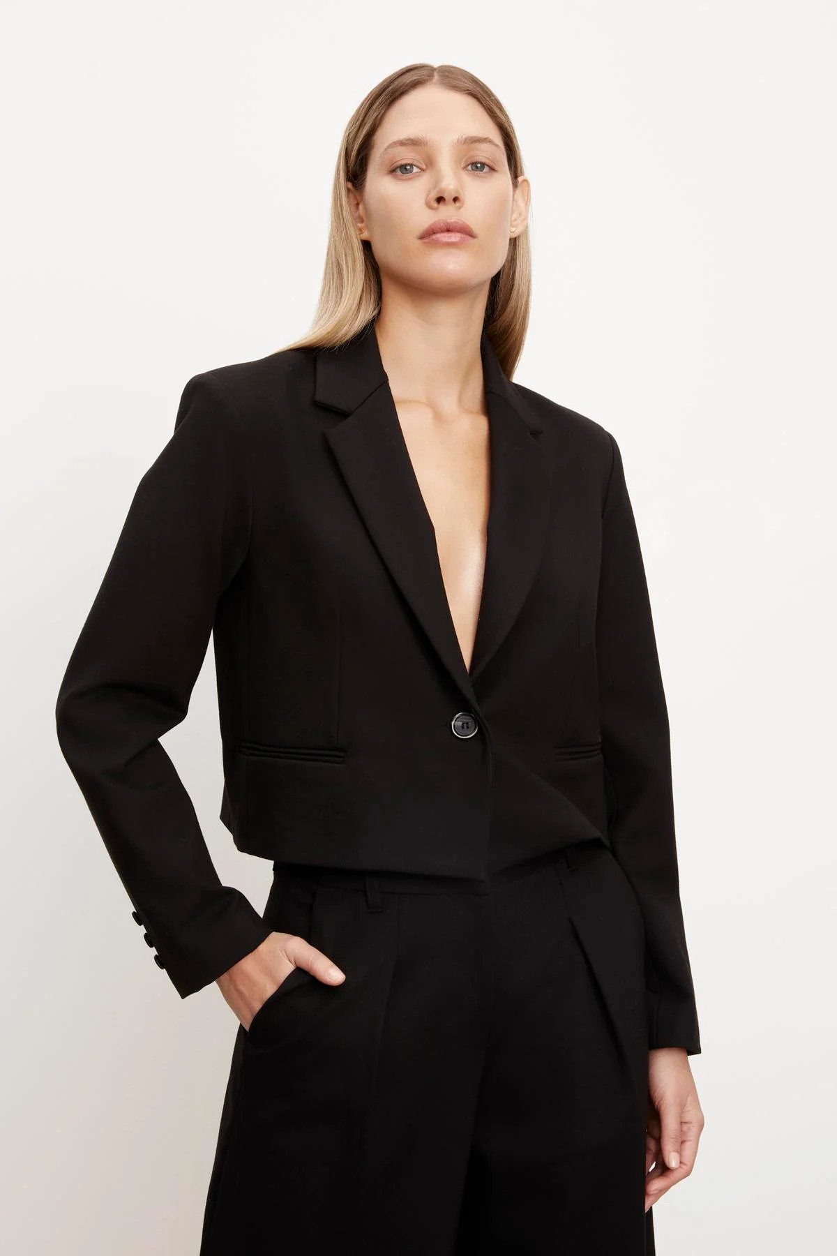 ANYA PONTI CROPPED BLAZER | Velvet by Graham & Spencer