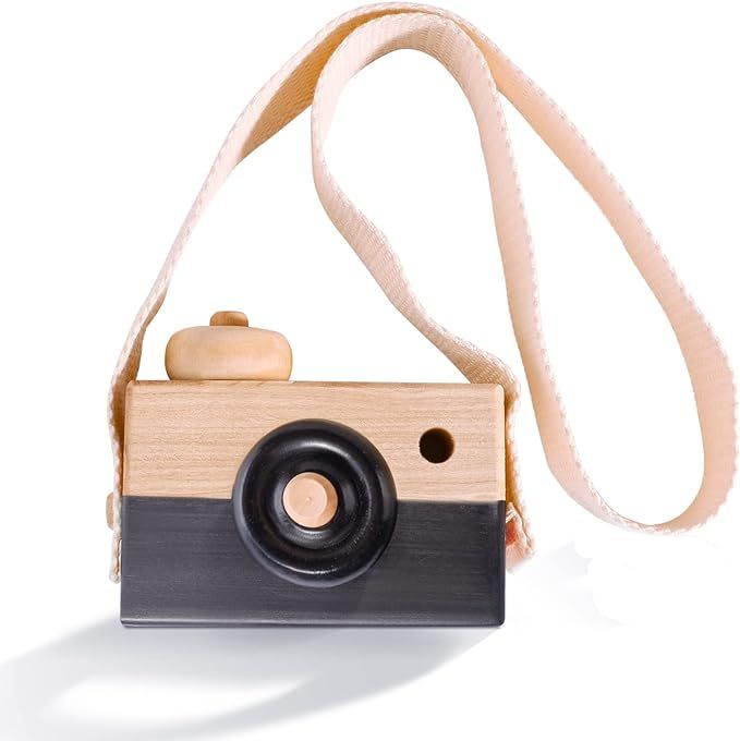 Wooden Camera Toy, Mini Wooden Camera Toy Pillow for Toddler Baby Neck Hanging Camera Photographe... | Amazon (US)