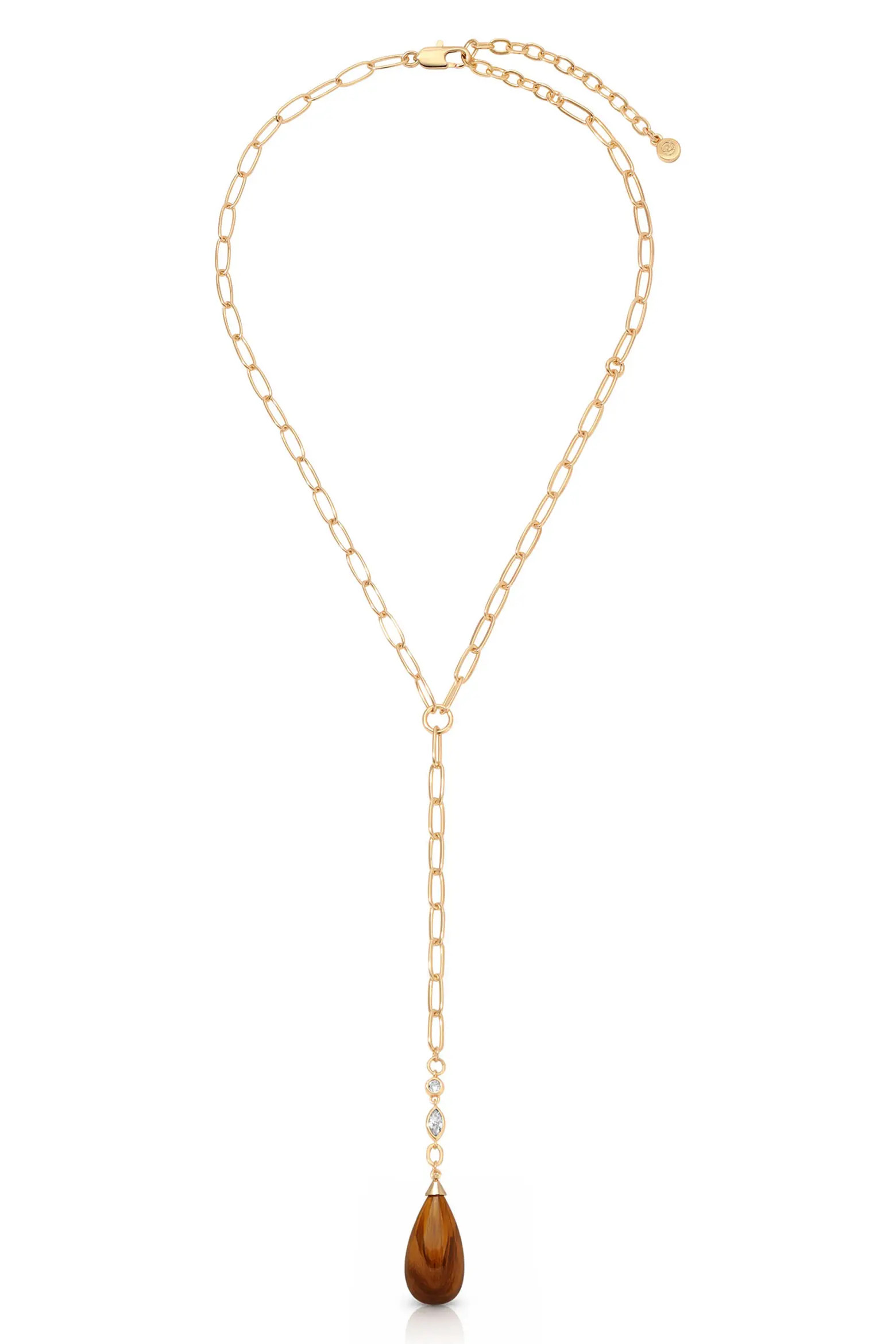 Ettika Tiger Eye Teardrop Lariat Necklace (Women) | Nordstrom | Nordstrom