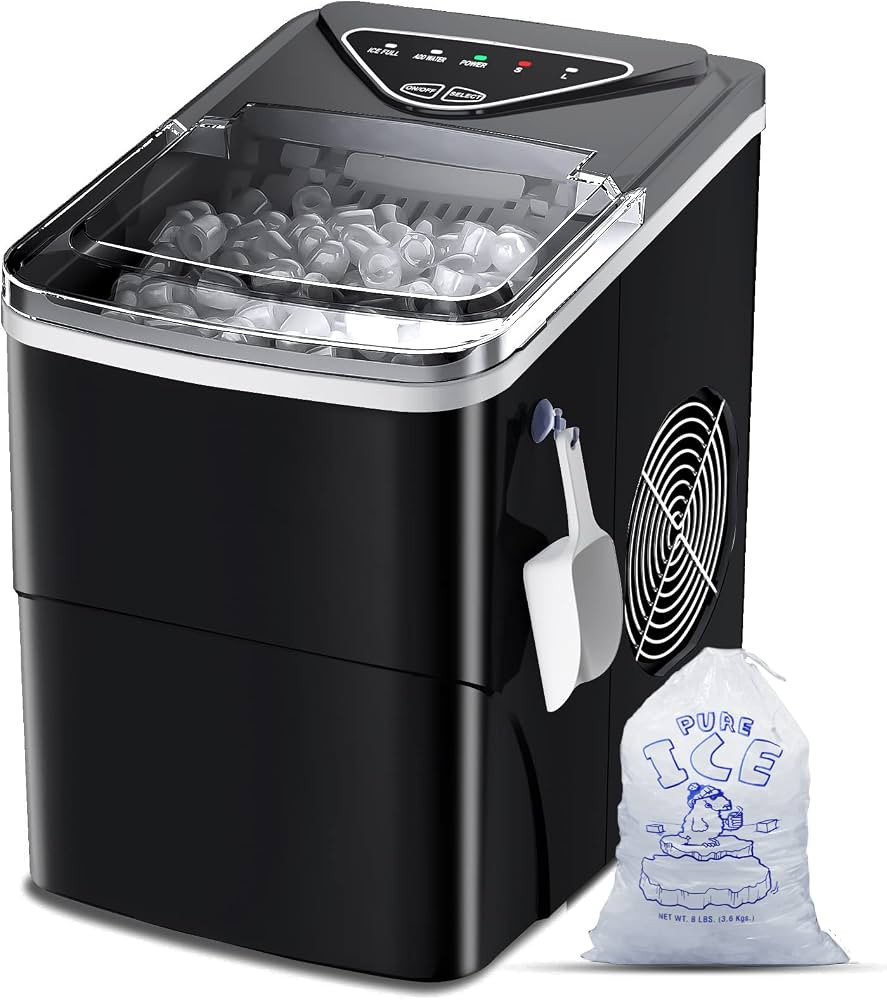 Ice Makers Countertop, Self-Cleaning Function, Portable Electric Ice Cube Maker Machine, 9 Pebble... | Amazon (US)