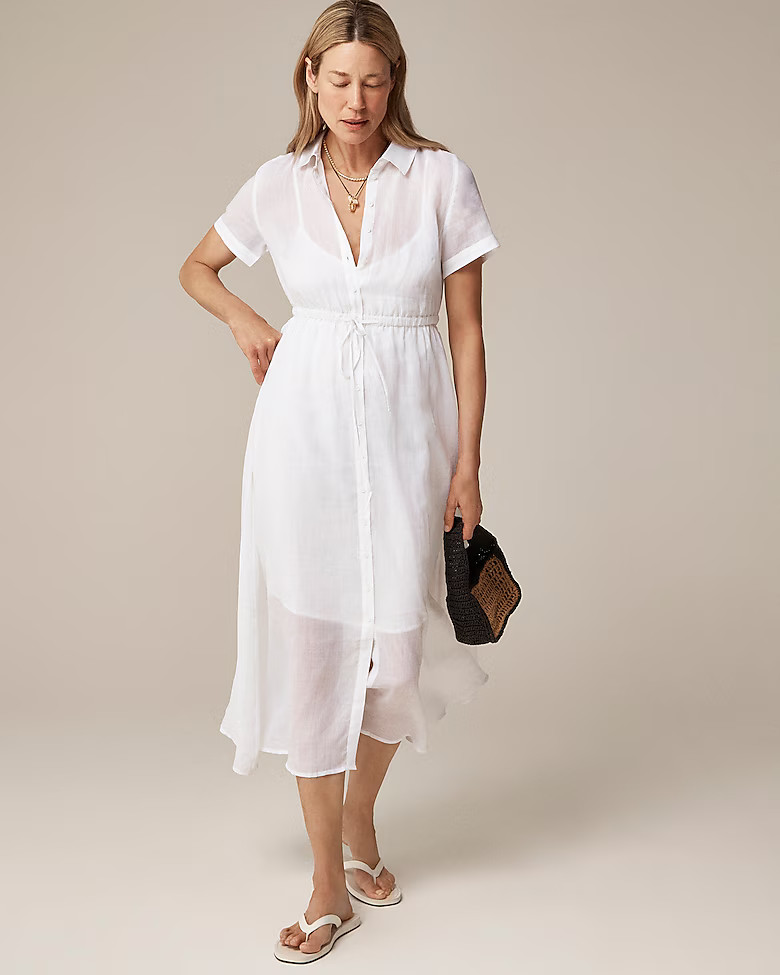 Cerise shirtdress in ramie | J. Crew US