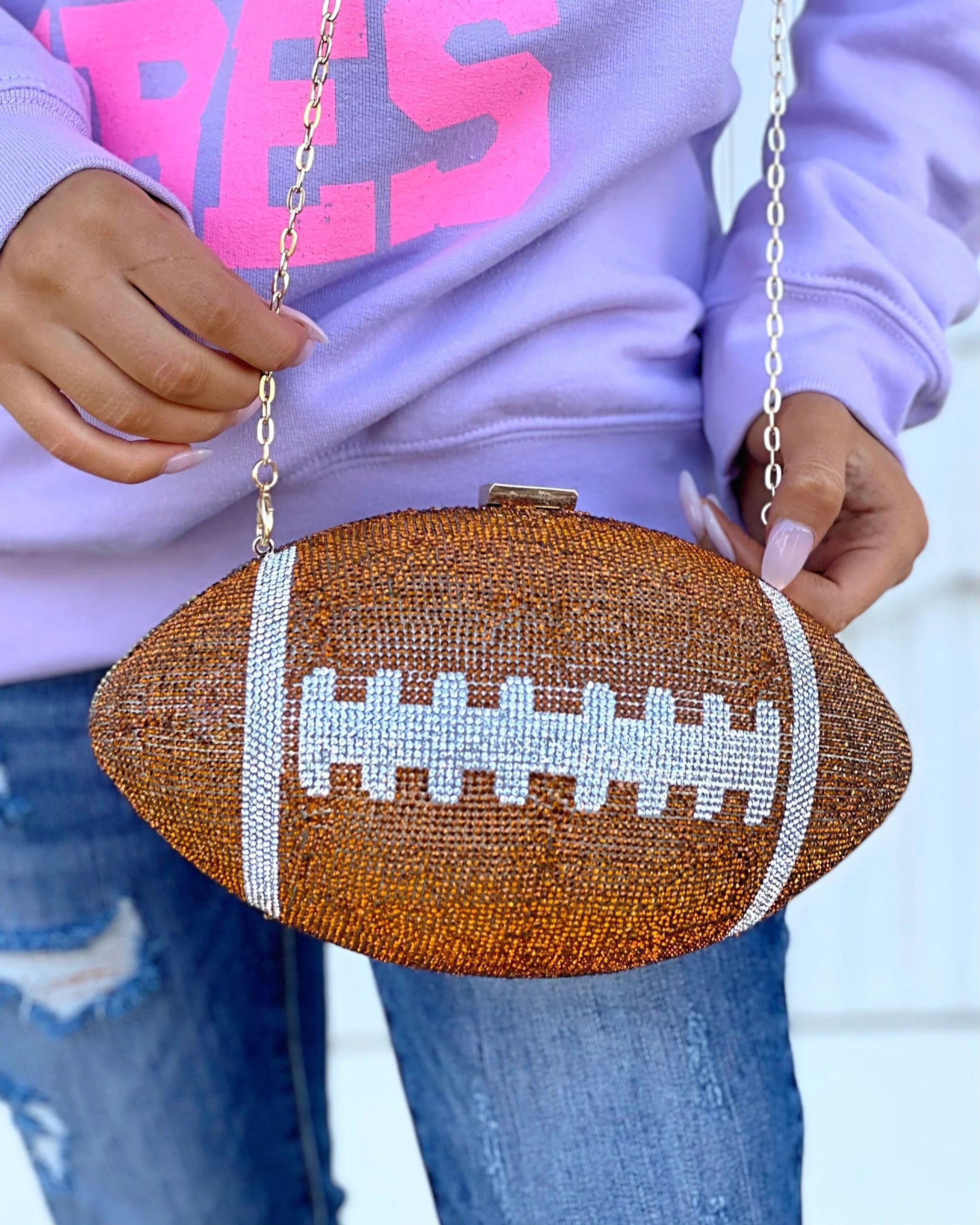 Crystal Brown Football Purse | Live Love Gameday®
