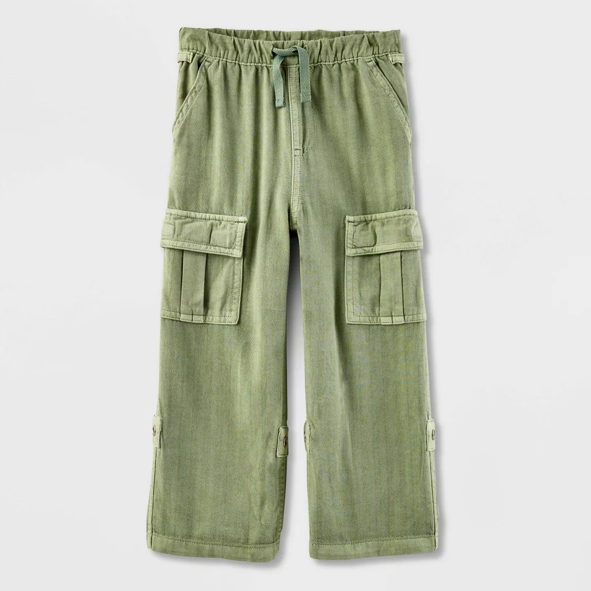 Toddler Girls' Adaptive Pull-On Woven Cargo Pants - Cat & Jack™ Sage Green | Target