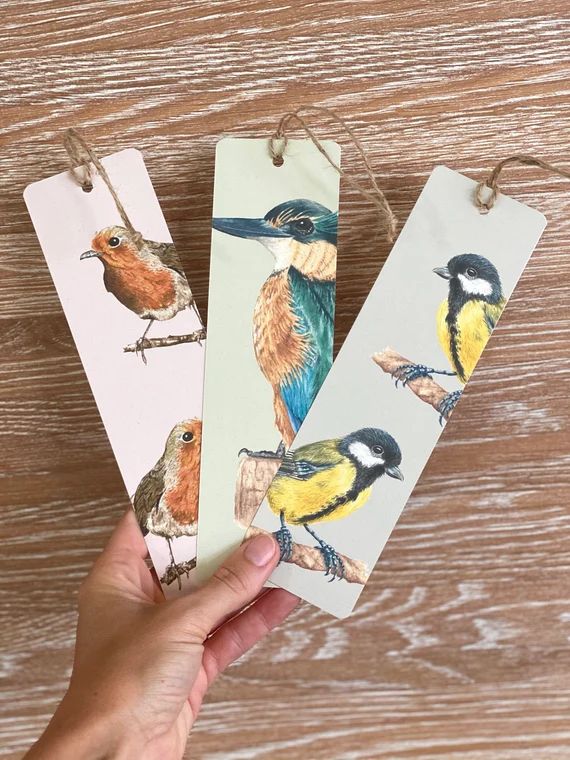 BIRDS BOOKMARKS - Ornithology bookmarks - watercolour art print - bookmarks - books lover- readin... | Etsy (US)