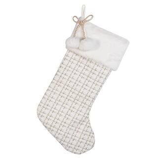 20" White & Gold Christmas Stocking by Ashland® | Michaels | Michaels Stores
