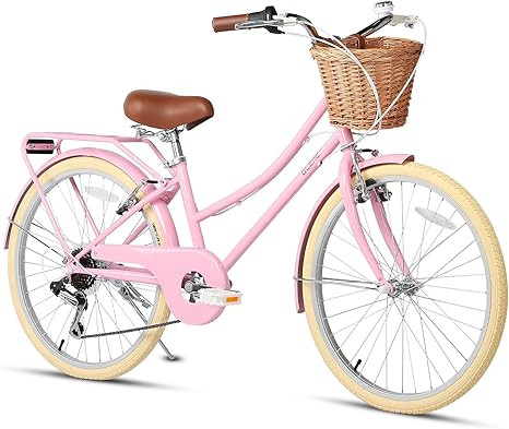 Glerc 20 24 26 Inch Beach Cruiser Bike, 6-Speed Hybrid City Bicycle for Girls Youth and Over 6 Ye... | Amazon (US)