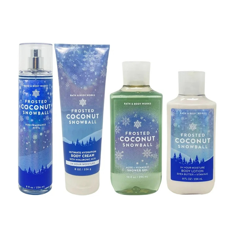 Bath and Body Works Frosted Coconut Snowball 4 Piece Deluxe Gift Set - Includes Fine Fragrance Mi... | Walmart (US)