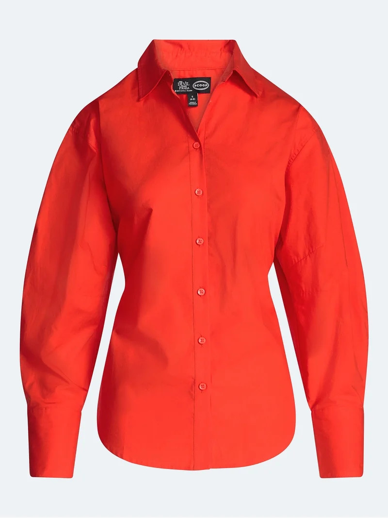 Devil Wears Prada Scoop Collection Women's and Women's Plus Lace Up Cotton Shirt, Sizes XS-4X | Walmart (US)