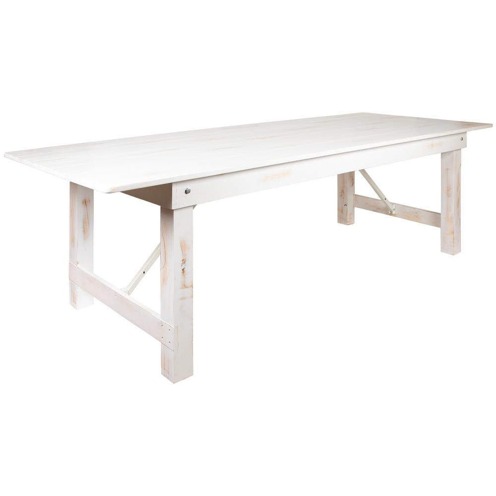 Carnegy Avenue Antique Rustic White Dining Table | The Home Depot