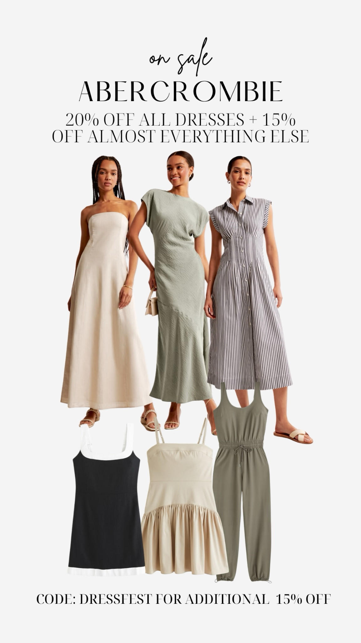 Abercrombie annual Dress Fest! 20% off all dresses and 15% off almost everything else! Use stackable code: DRESSFEST for an additional 15% off! 

#LTKSaleAlert #LTKStyleTip #LTKFindsUnder100