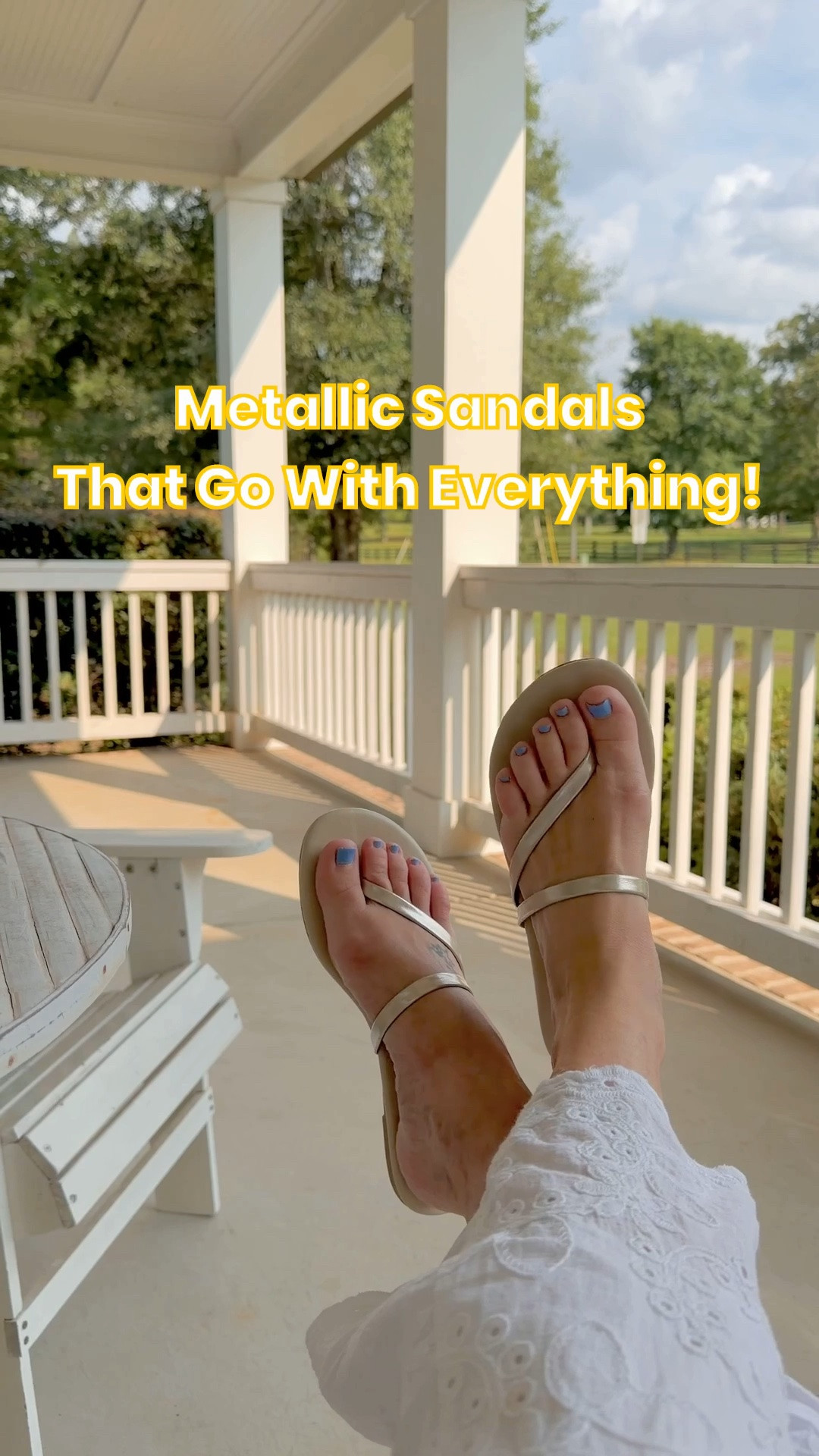 🌞 The simplicity of these sandals and the metallic champagne color, make them my most worn sandals of the summer!! @Fitory

#LTKgrwm #LTKootd #LTKOver40