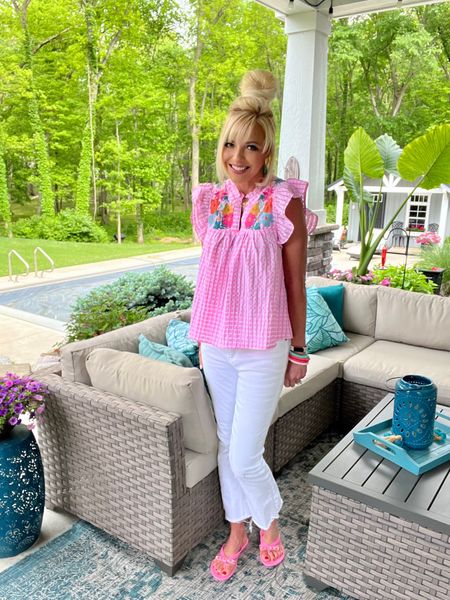Such a cute outfit. Wore to a gender reveal. For top and entire Avara website use code ANDREA15

#LTKstyletip #LTKFind