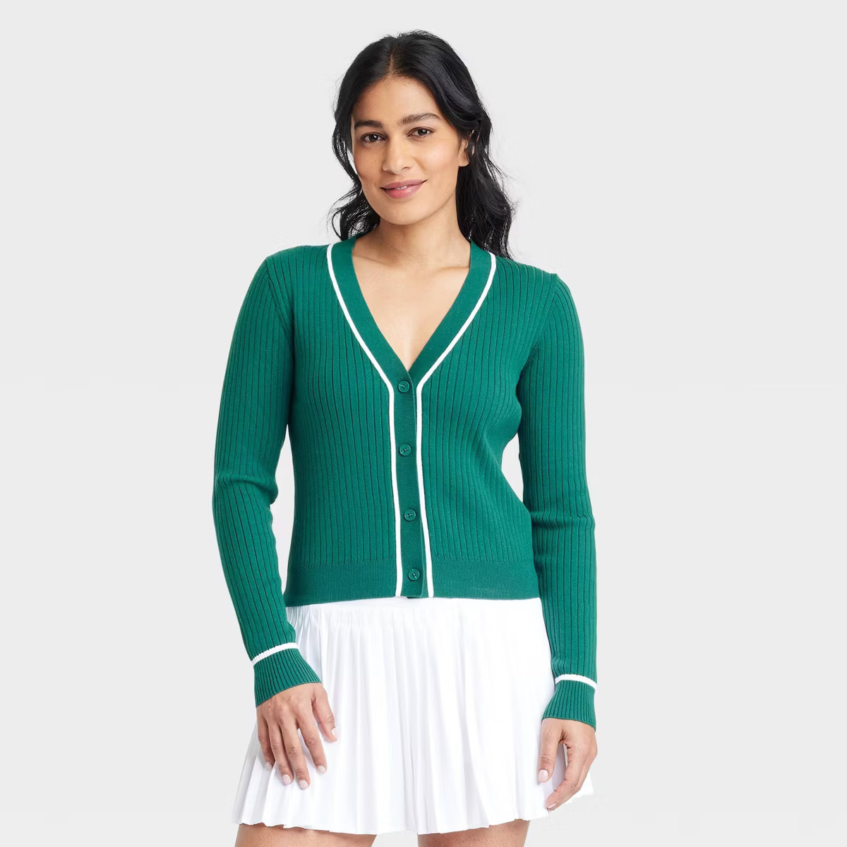 Women's Tipped Ribbed Cardigan - All In Motion™ | Target