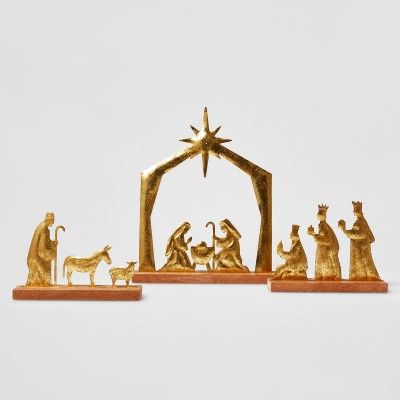 3pc Nativity Set Table Decor Gold - Wondershop™ | Target