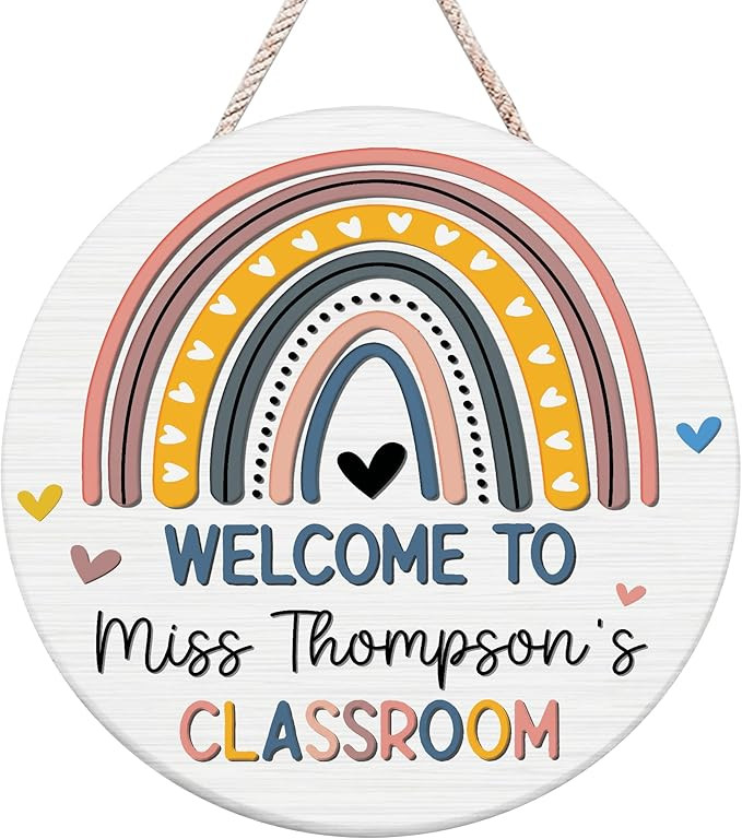 Hyturtle Teacher Appreciation Gifts, Personalized Teacher Signs for Classroom,Teacher Door Signs,... | Amazon (US)