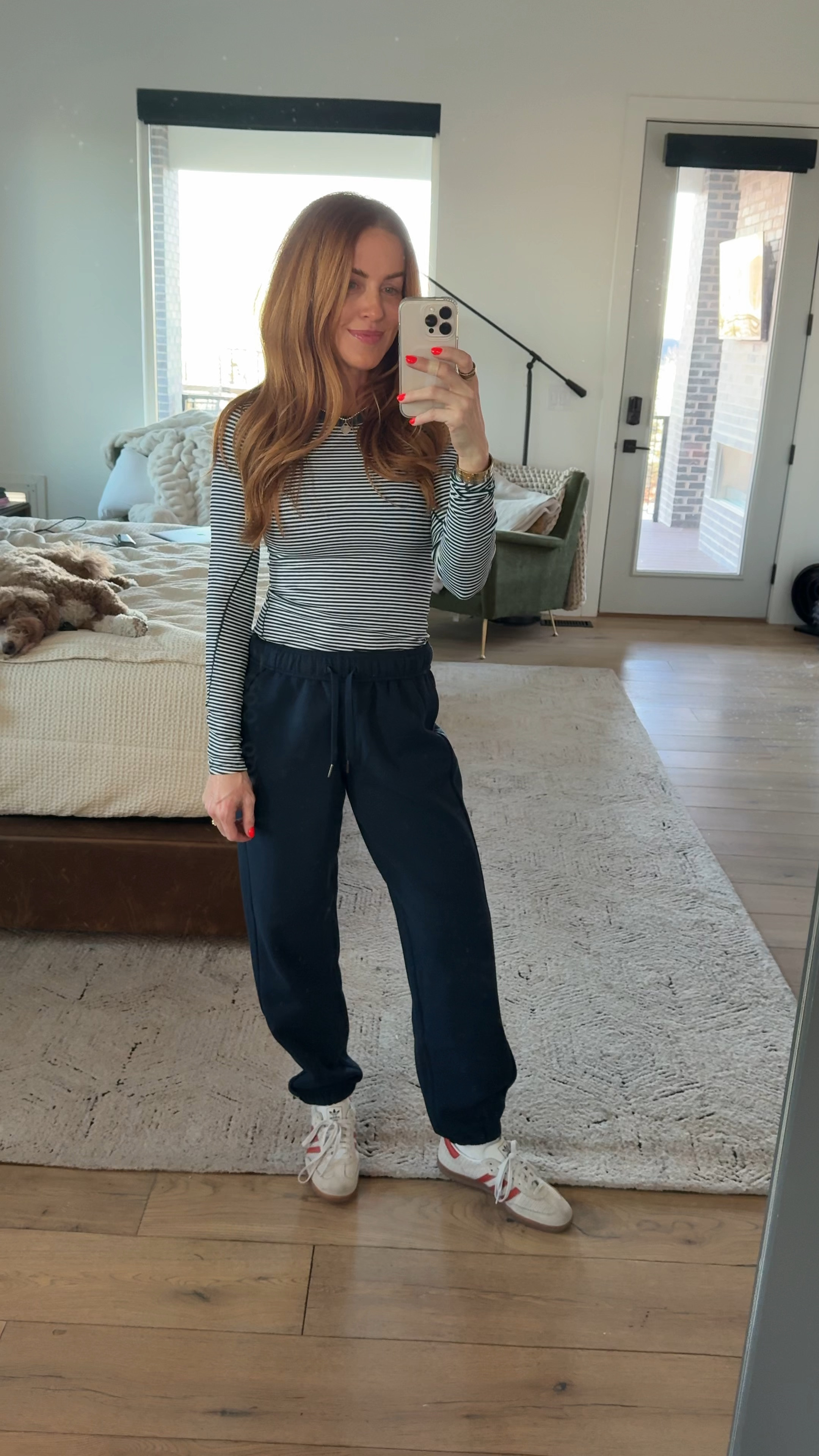 This is my favorite long sleeve that @lululemon carries and this new striped one is sooo good. I’m wearing my true size in it and I’m sized down in the sweats! #lululemoncreator #ad

#LTKStyleTip