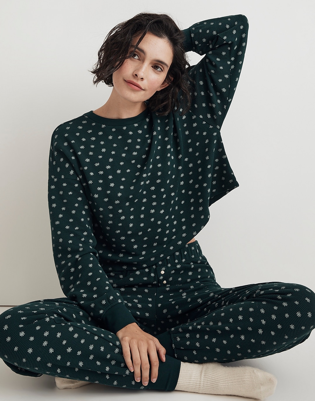 Waffle-Knit Pajama Set in Ditsy Floral | Madewell