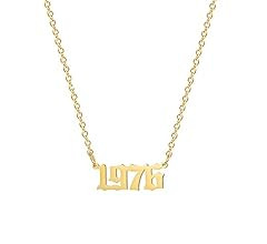 Glimmerst Birthday Year Necklace, 18K Gold Plated Stainless Steel Birth Year Number Pendant Neckl... | Amazon (US)