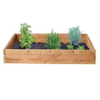 Outdoor Essentials 3 ft. x 6 ft. Western Red Cedar Raised Garden Bed Kit-238004 - The Home Depot | The Home Depot