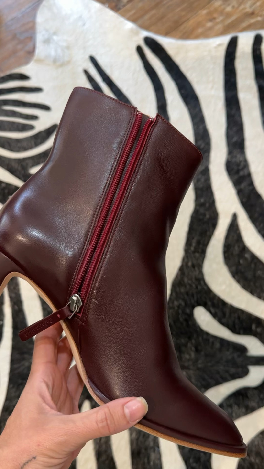 Burgundy boots are in this season! 