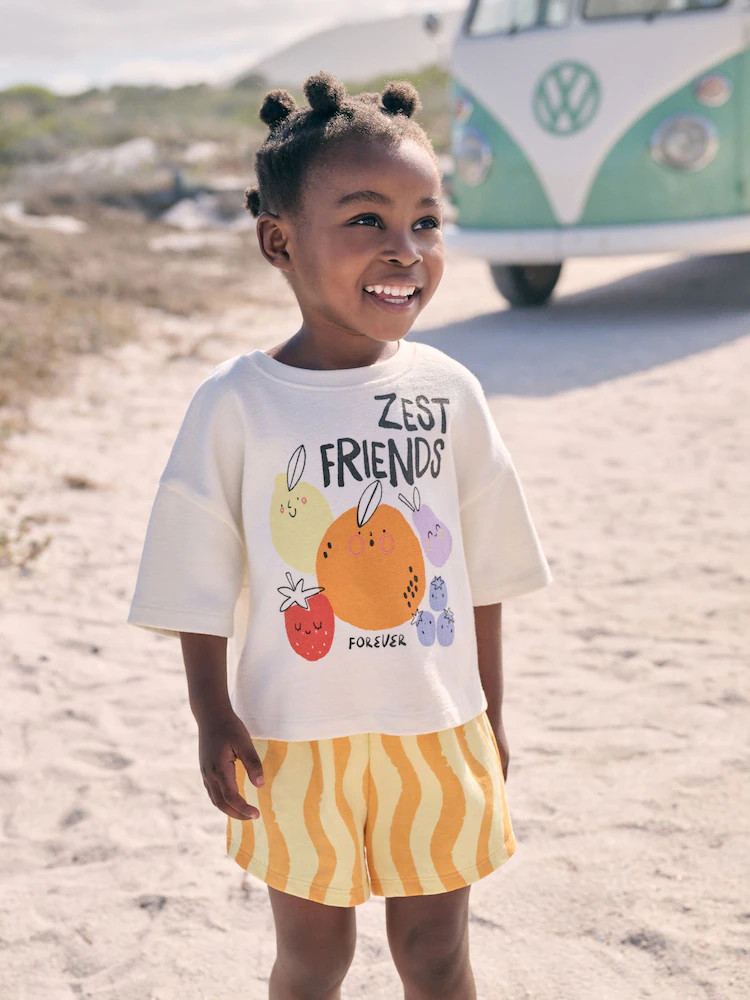 Cream Zest Friends Fruit Top & Shorts Set (3mths-7yrs) | Next US