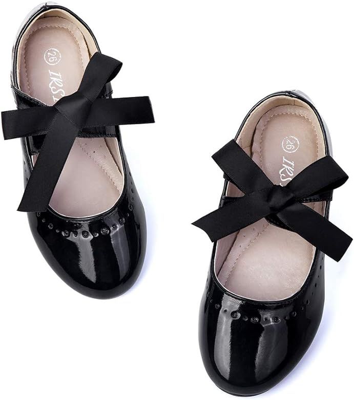 Toddler Little Girls Mary Jane Ballet Dress Flat Shoes with Bow Bandage Princess Wedding Party Fl... | Amazon (US)