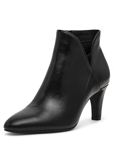 Anne Klein Women's Annabelle Ankle Boot, Black Smooth, 8 | Amazon (US)