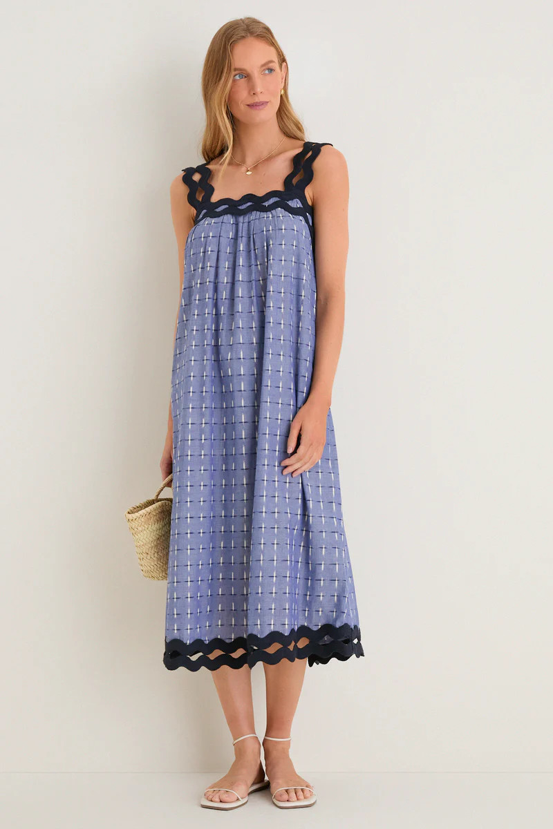 Azure Ikat Embroidered Ellis Dress | Tuckernuck (US)