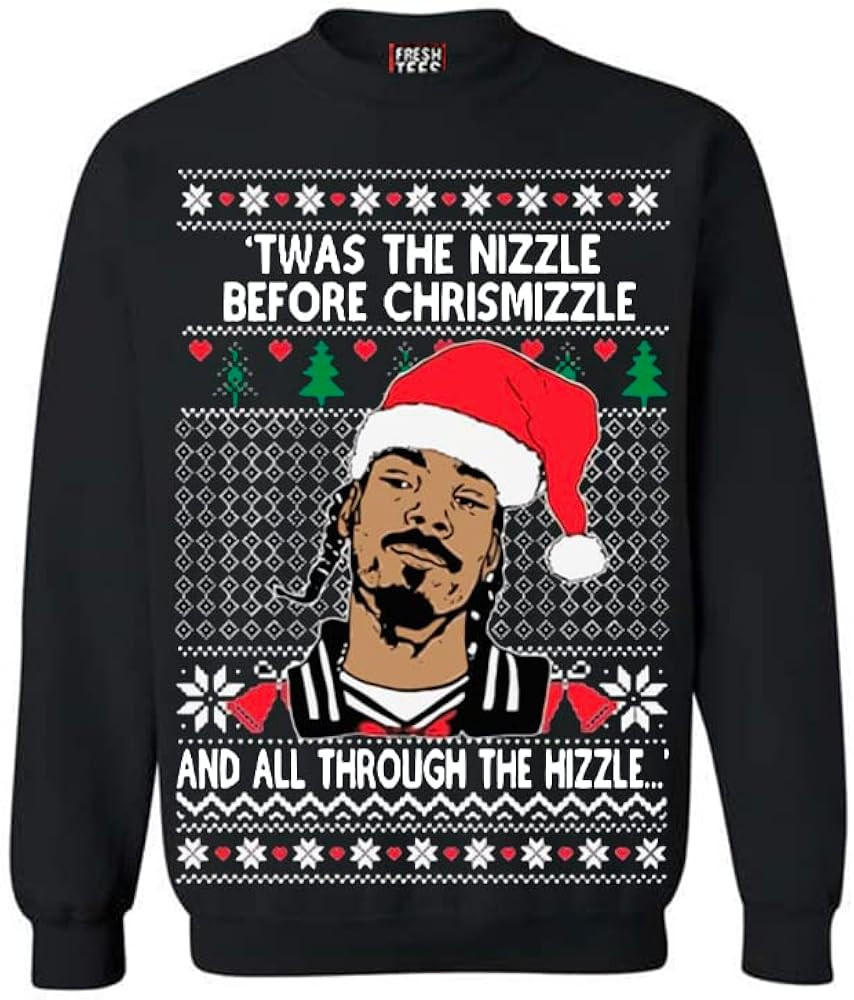 fresh tees HipHop Women/Men TWAS The Nizzle Before Chrismizzle Ugly Funny Christmas Sweater Unise... | Amazon (US)