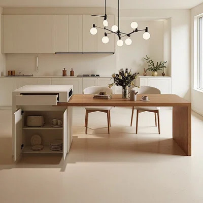 Queenborough Modern Kitchen Island with Extendable Table | Wayfair North America