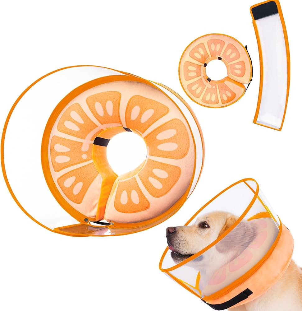 Inflatable Dog Cone Collar for Large Medium Small Dogs, Soft Dog Donut Collar Adjustable Recovery... | Amazon (US)