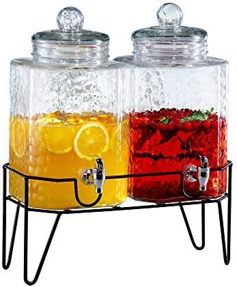 Amazon.com | Style Setter Hamburg Dispensers with Stand (Set of 2), Glass, 1.5 Gallons Each: Iced... | Amazon (US)