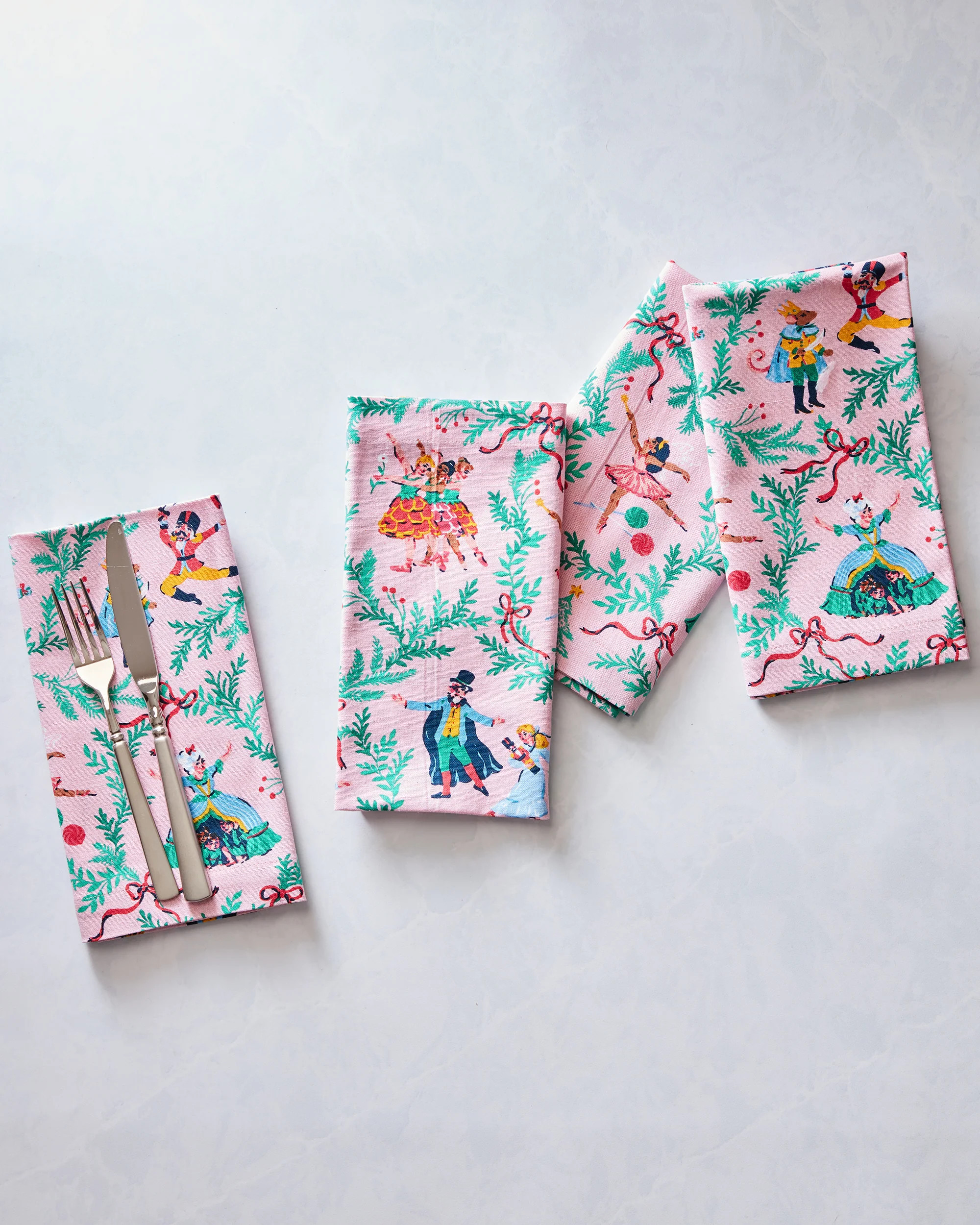 Nutcracker Dreams - Dinner Napkins Set Of 4 - Ballet Pink Ballet Pink | Printfresh