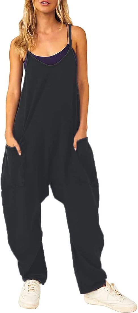 Beaufident Womens Sleeveless Jumpsuits Baggy Stretchy Sleeveless Strap Adjustable Long Pant Rompe... | Amazon (CA)
