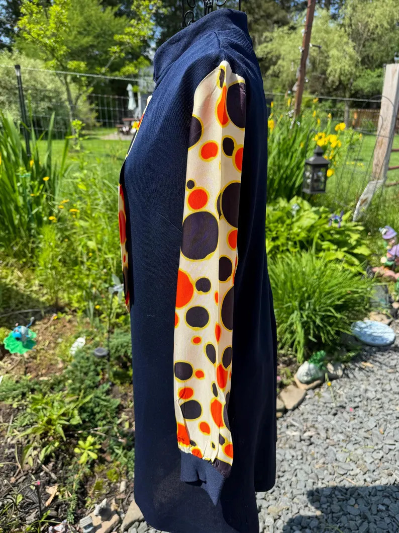 Vintage 1960/70\u2019s Dress Blue with Orange Polka Dots Hippie Dress GoGo Dress | Etsy (Global)