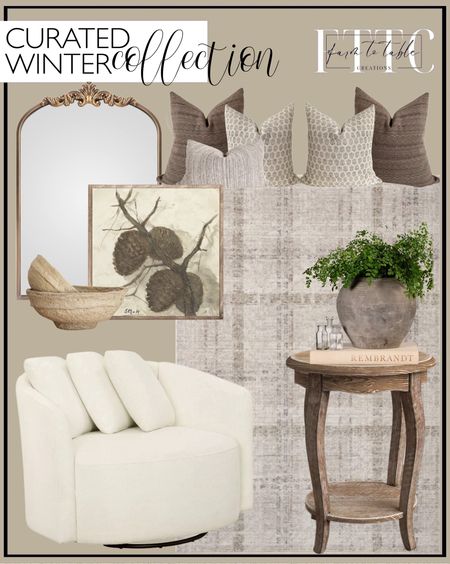 Curated Winter Collection. Follow @farmtotablecreations on Instagram for more inspiration.

Wayfair Winter Clearance. Angela Rose x Loloi Ember Area Rug. Hackner Home Pillow Combo. Sofa Pillow Combo. Birdie Pillow Combo. Best Selling Beautiful Drew Chair by Drew Barrymore, Cream. Deborah End Table with Storage. WAMIRRO Arched Mirror,Gold Traditional Vintage Ornate Baroque Mirror,Antique Brass Mirror,Wall Mounted Mirrors for Entryway/Fireplace/Living Room/Hallway/Bathroom.36“X24”Gold. Winter Pine Cones Canvas Printed Sign. Large / Medium Vintage Black or Grey Clay Pot (Free Shipping). Paper Mache Bowls. Living Room Inspo. Walmart Finds. 

#LTKfindsunder50 #LTKhome #LTKsalealert
