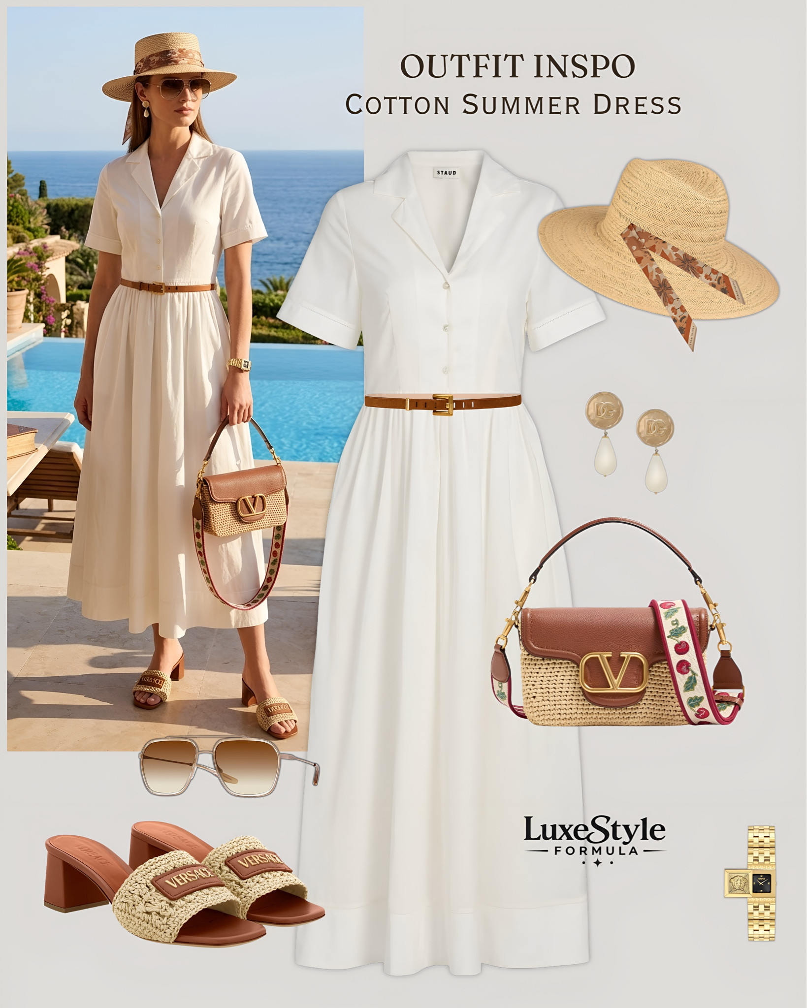 One white 100% cotton dress, a tan belt, and the right accessories. That’s the whole formula 🤍 

white cotton summer dress outfit, quiet luxury summer dressing, cotton shirt dress styling, belted dress outfit ideas, resort wear inspiration, luxury summer fashion 2026, white dress accessory styling, Valentino bag outfit, summer dress quiet luxury, how to style a white dress, elevated summer wardrobe, raffia bag outfit ideas, straw hat outfit summer, minimalist summer style, old money dress outfit, chic white dress look, luxury resort fashion, summer outfit inspiration women, tan belt white dress, timeless summer wardrobe essentials luxestyleformula

#QuietLuxuryFashion, #CottonDressStyle, #LuxeResortWear, #OldMoneyDressing, #SummerCapsuleWardrobe


#LTKTravel #LTKootd #LTKSaleAlert