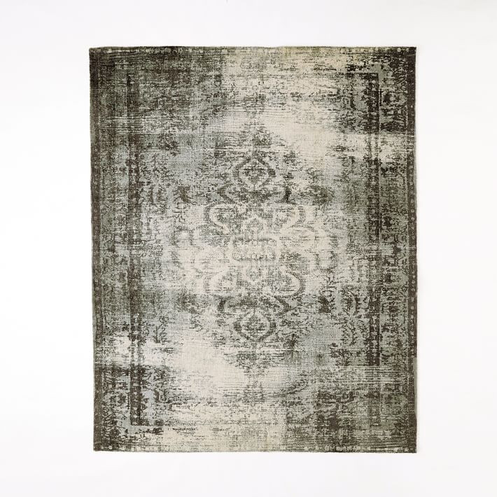 Distressed Arabesque Wool Rug | West Elm (US)