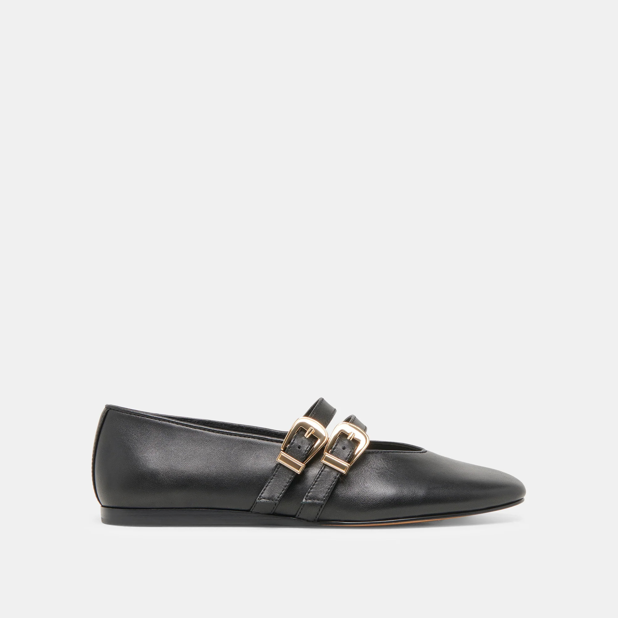 BAYLEE BALLET FLATS BLACK LEATHER | DolceVita.com
