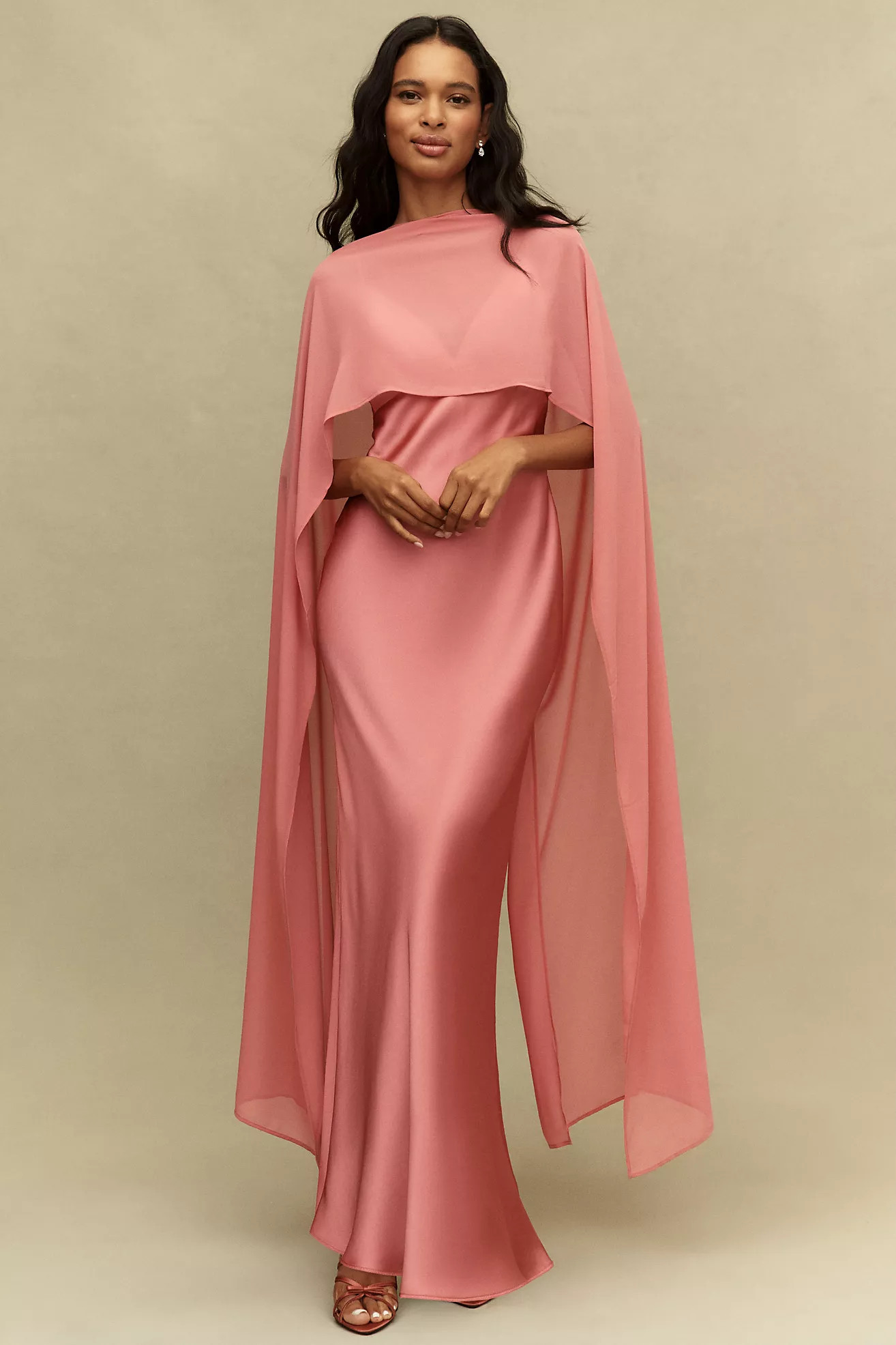BHLDN Chiffon Cape Maxi Dress | Anthropologie (US)