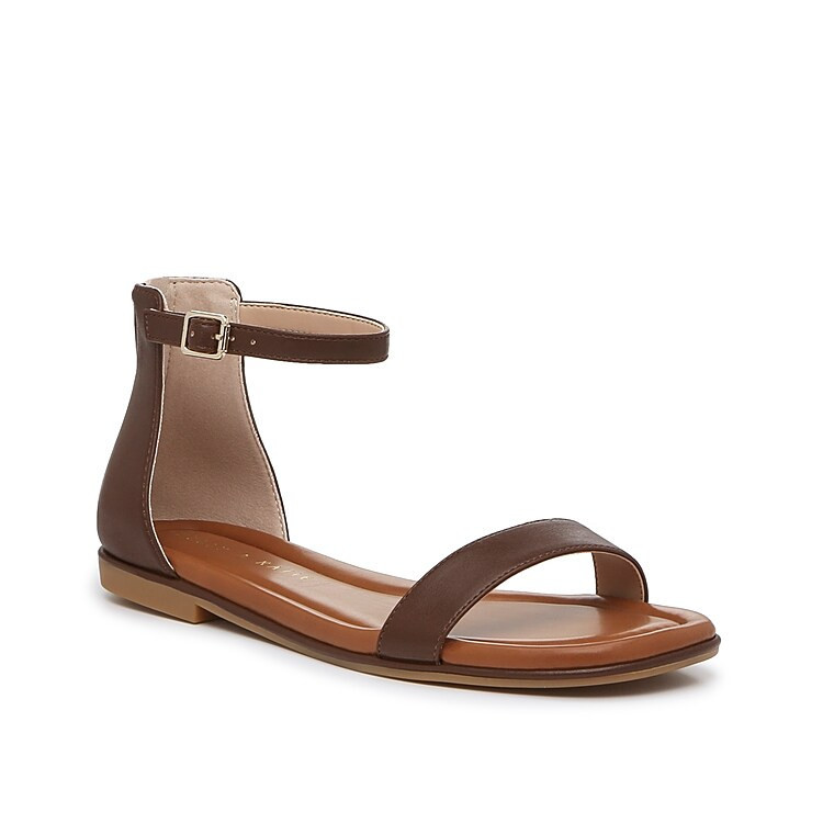 Kelly & Katie Nymie Sandal | Women's | Chocolate Brown Synthetic | Size 8.5 | Sandals | Ankle Strap | DSW